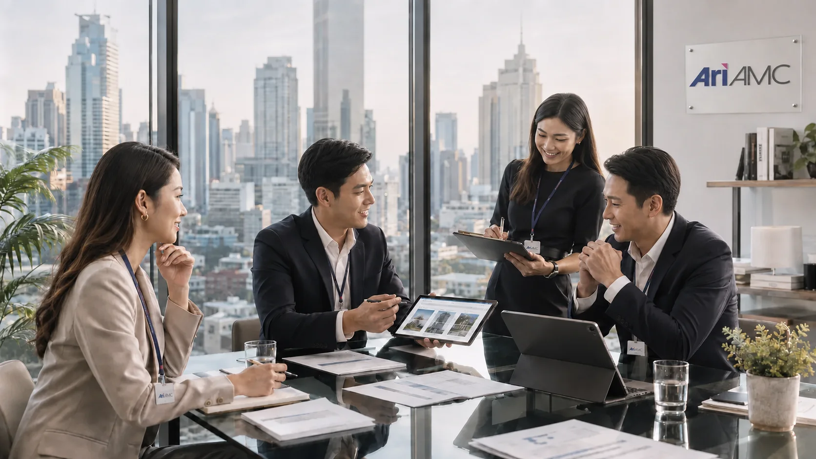 พนักงานชาวไทยของ Ari AMC ร่วมประชุมและแลกเปลี่ยนแนวคิดในสำนักงาน